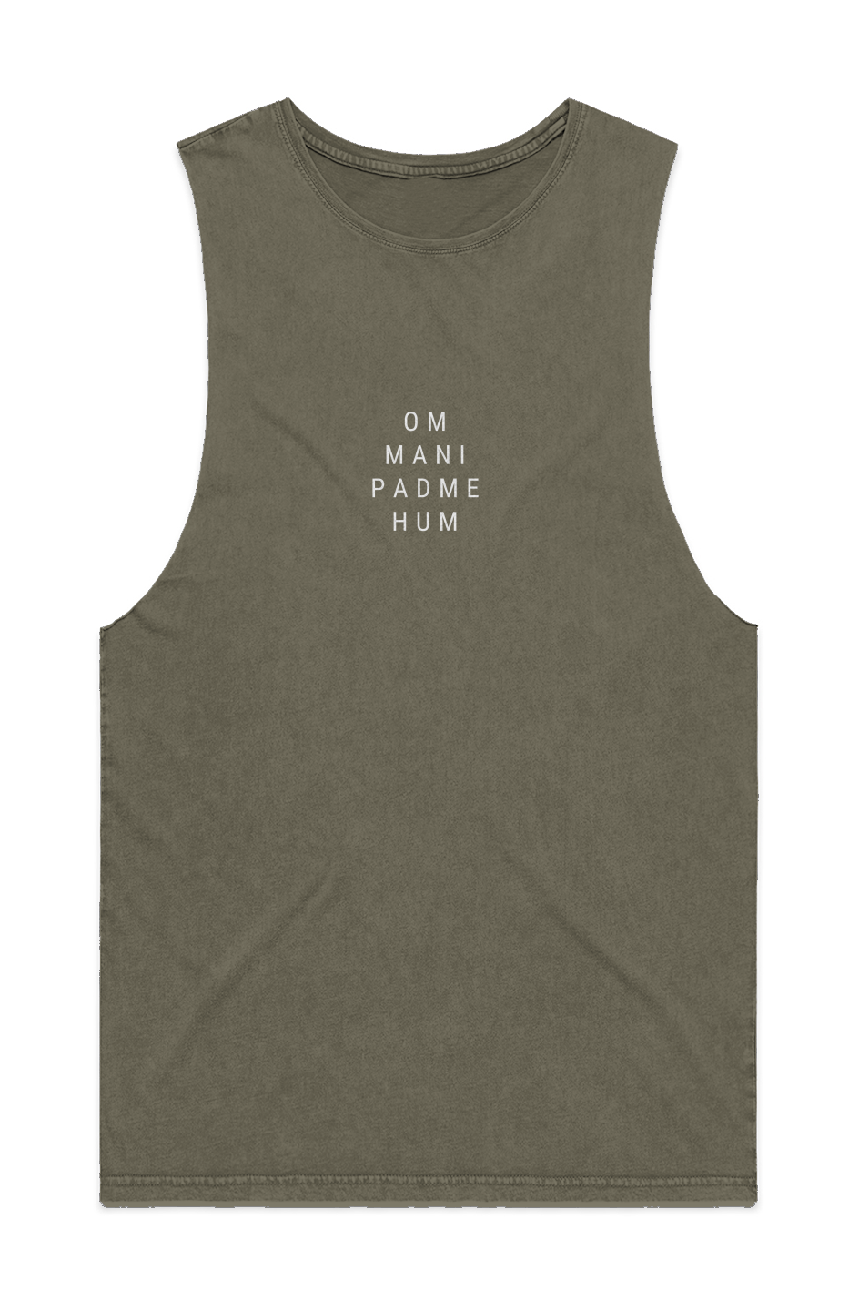OM MANI PADME HUM STONE WASH TANK
