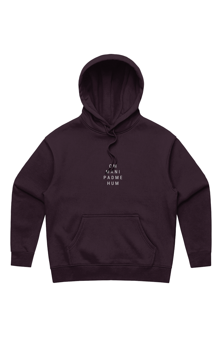 OM MANI PADME HUM HEAVY HOOD - PLUM