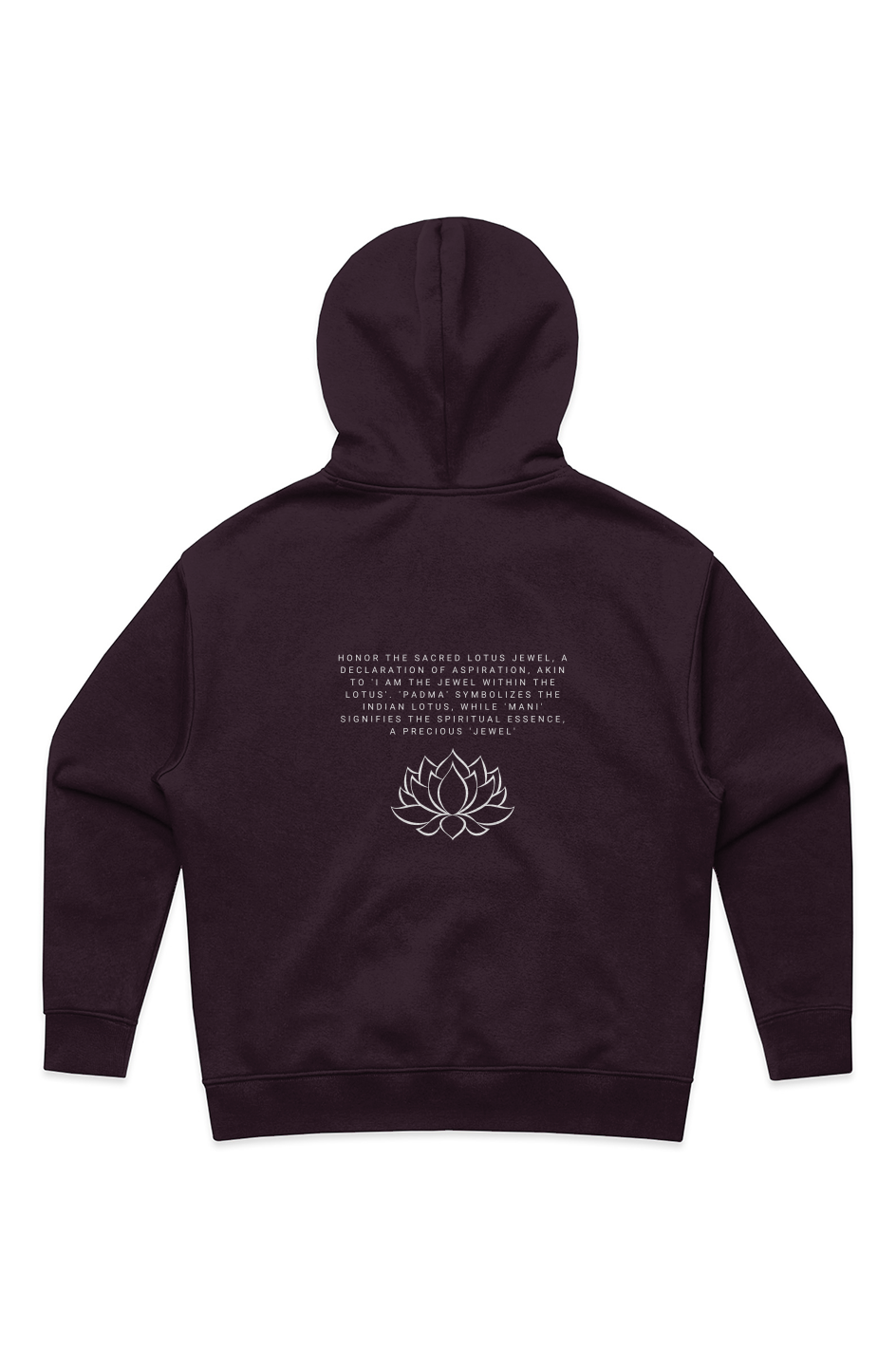 OM MANI PADME HUM HEAVY HOOD - PLUM