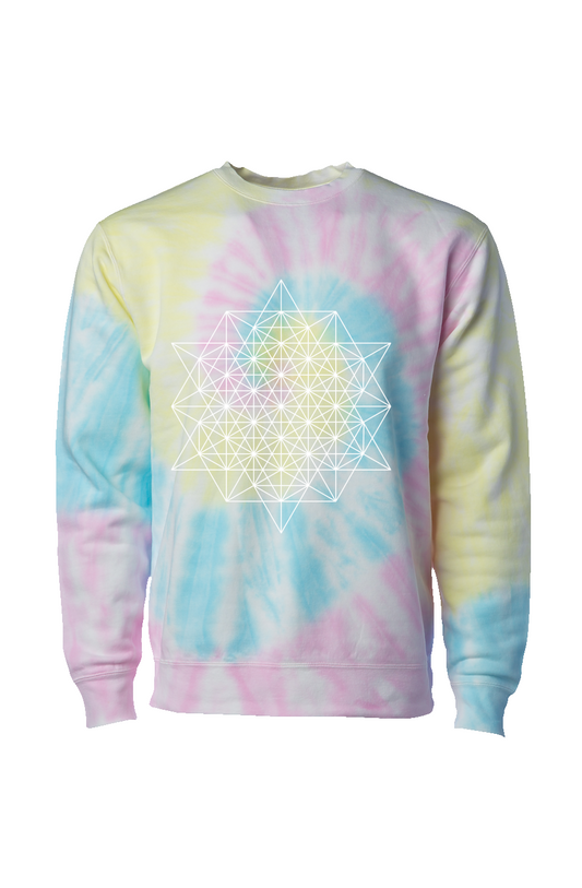 FRACTAL TRINITY TIE DYE CREW NECK 