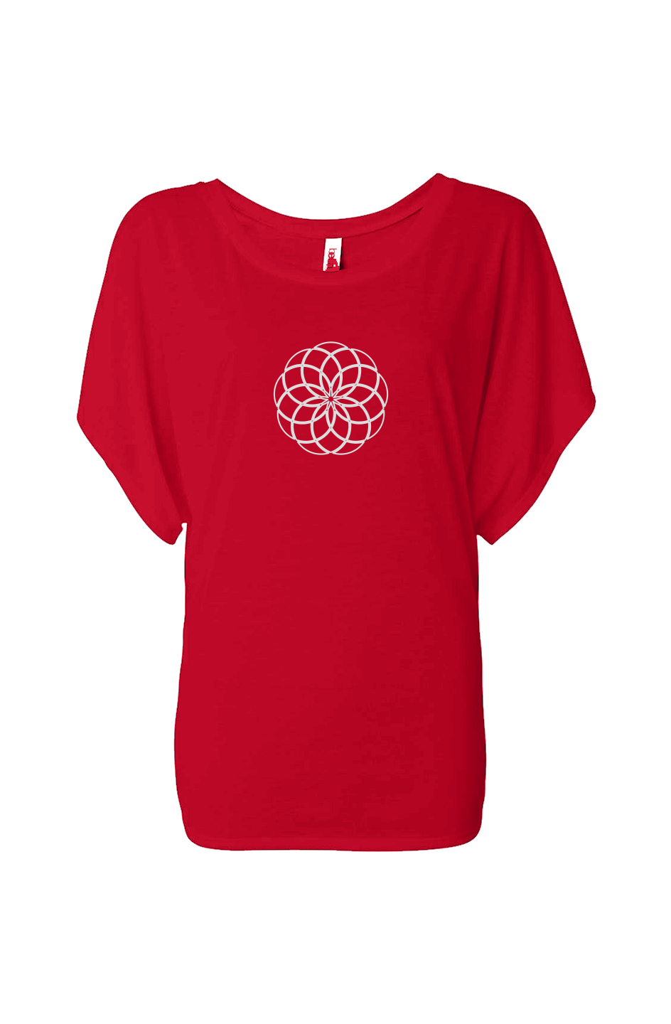 SACRED GEO FLOWY DRAPED TEE