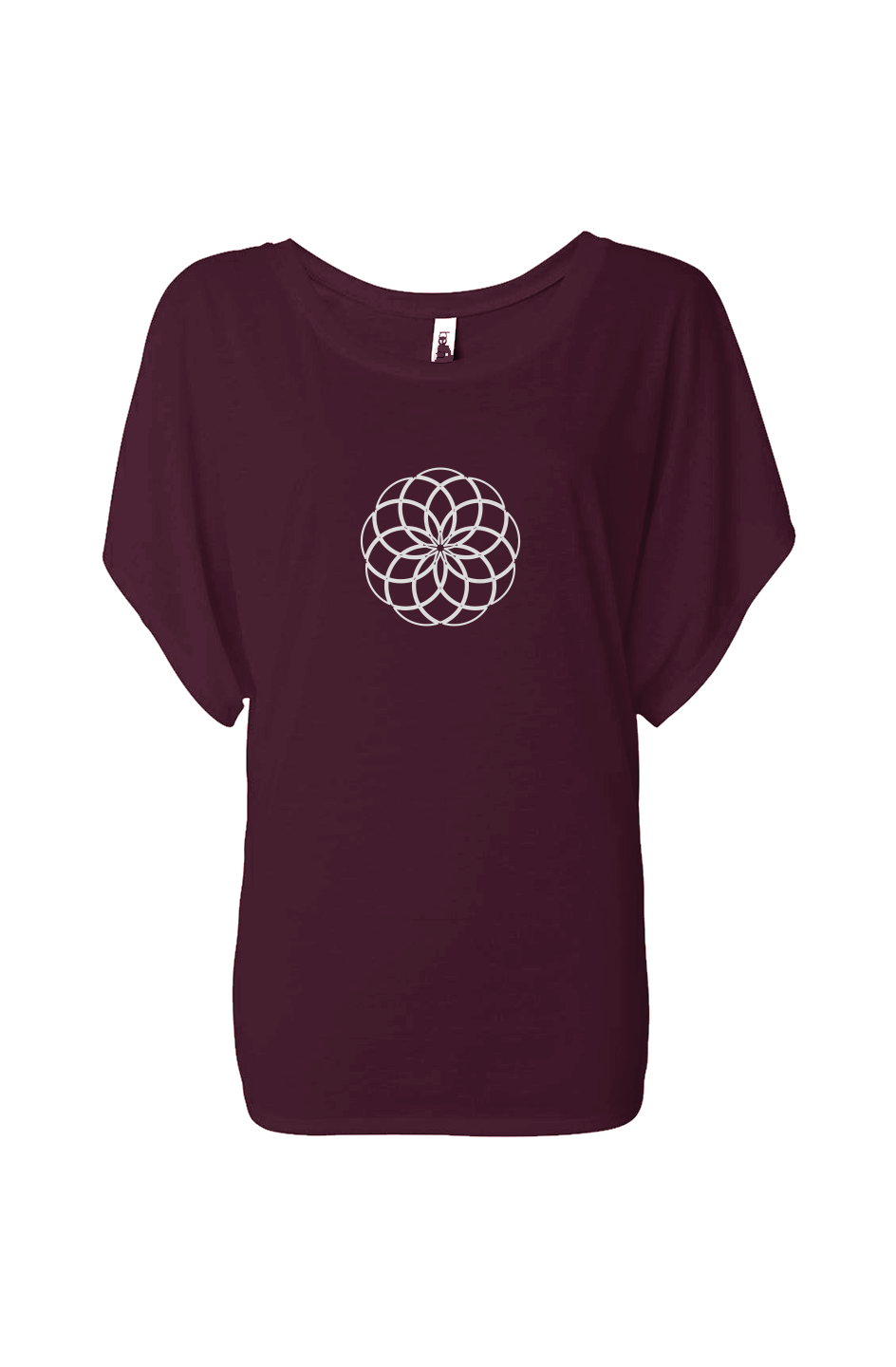 SACRED GEO FLOWY DRAPED TEE