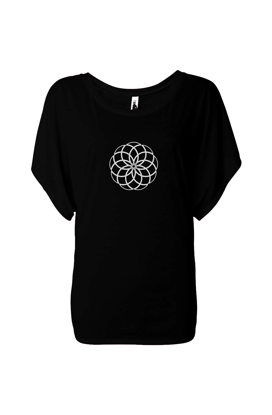 SACRED GEO FLOWY DRAPED TEE