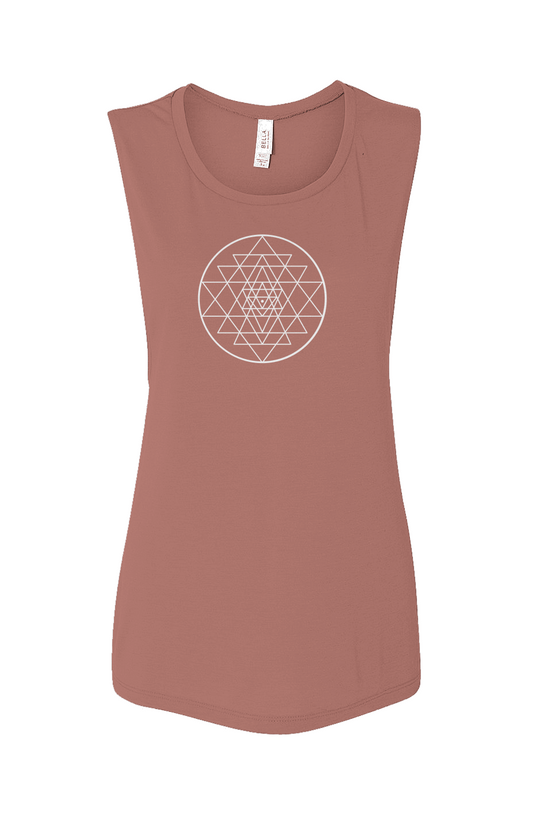 REFLECTIONS FLOWY SCOOP MUSCLE TANK